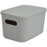 Siva plastična kutija za pohranu s poklopcem 24,5x18x15 cm –