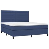 vidaXL Krevet box spring s madracem LED plavi 160x200 cm od tkanine | shoptok.hr