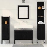  Set namještaja za kupaonicu 4 pcs Crna Konstruirano drvo | shoptok.hr