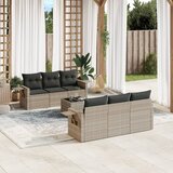 vidaXL 7-dijelni set vrtnih sofa svjetlosivi od poliratana Cijene
