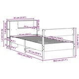 vidaXL Krevet s regalom za knjige bez madraca 75 x 190 cm od borovine | shoptok.hr