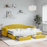  Dnevni krevet na razvlačenje s ladicama žuti 80 x 200 cm baršun | shoptok.hr