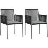 Maison Chic Vrtni stoli - Stol za vrt z blazinami 2 kosa črni 54x60,5x83,5 cm poli ratan JS2123, (21877003) Cene