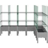  Vrtna sadilica s rešetkom svjetlosiva 200 x 160 x 142 5 cm PP | shoptok.hr