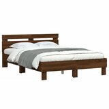  Okvir za krevet s uzglavljem smeđa boja hrasta 120x200cm drveni | shoptok.hr