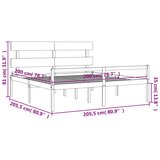  Kreveta s uzglavljem 200 x 200 cm od masivnog drva | shoptok.hr