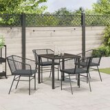 vidaXL Set od 3 Crna Poli ratan, čelik obložen prahom Standard | shoptok.hr