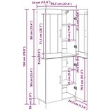  Visok predalnik Star les 69,5 x 34 x 180 cm Konstruiran les, (5000217731) | Shoptok.si
