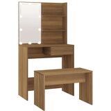  Set toaletnog stolića LED boja hrasta od konstruiranog drva | shoptok.hr