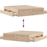 vidaXL Posteljni okvir brez vzmetnice s predali 200x200 cm borovina | Shoptok.si
