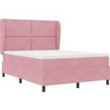  Box Spring Postelja z Blazino Roza 160x200 cm Žamet, (22051532) | Shoptok.si
