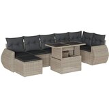 Maison Chic Seti vrtnega pohištva - Vrtna garnitura - Vrtni pohištvo set 8-delna z blazinami sv. siv poli ratan, (21799214) | Shoptok.si