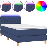 Maison Chic Box spring postelja - Vzmetna postelja z vzmetnico LED modra 90x200 cm blago SL8832, (21900985) | Shoptok.si