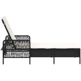  Ležaljka Crna i krem-bijela 55 x 200 x 92 cm poliratan | shoptok.hr