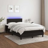  Krevet box spring s madracem LED crni 120 x 200 cm od tkanine Cijene