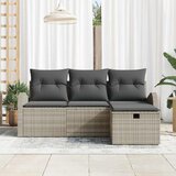  Sjedeća garnitura za vrt 4 kom. Svijetlo siva poliratan Svjetlosiva 179 x 117 x 85 cm | Shoptok.si