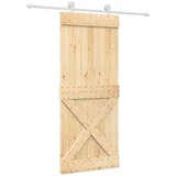  Drsna vrata s kompletom vodil 85x210 cm trdna borovina, (20804493) | Shoptok.si