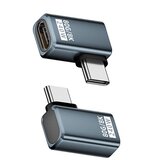 INF 240W 80Gbps USB-C ženski na USB-C moški adapter s stranskim upogibom - 2 kosa Grey, (5000291395) | Shoptok.si