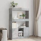 vidaXL Visoka omara betonsko siva 92x33x140 cm inženirski les | Shoptok.si