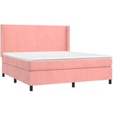 Box spring postelja z vzmetnico roza 160x200 cm žamet, (20895114) | Shoptok.si