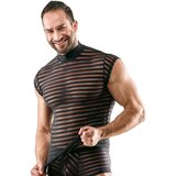Svenjoyment Transparent Look Shirt with Horizontal Stripes 2162130 Black XXL Cene