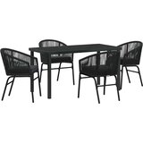  Vrtni set za objed 5 kom. Crna Čelik s prahom premazan | shoptok.hr