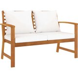  Klupa s krem jastucima 120 cm od masivnog bagremovog drva | shoptok.hr