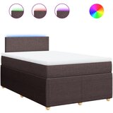 vidaXL Box spring postelja z vzmetnico temno rjava 120x190 cm blago, (21309291) | Shoptok.si