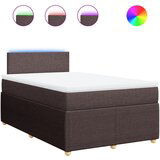 vidaXL Krevet box spring s madracem tamnosmeđi 120 x 190 cm od tkanine | shoptok.hr