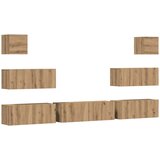Maison Chic TV omarice - TV enot 7-delna stenski artisan hrast inženirski les, (21700707) | Shoptok.si