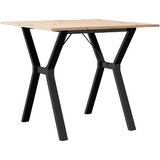 Maison Chic Jedilna miza - Kuhinjska miza - Jedilni stol Y okvir 90x90x75 cm trdna borovina lito železo, (21715284) Cene