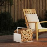 vidaXL stojalo za drva belo 40x40x40 cm hladno valjano jeklo | Shoptok.si