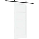  Klizna vrata Bijela i crna 83 x 202 cm Masivna borovina | shoptok.hr