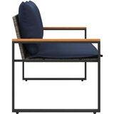  Klupa s jastukom Siva i tamnoplava 115 x 65 x 72 cm Ratan | shoptok.hr