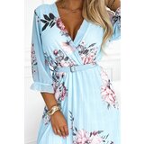 numoco basic Pleated midi dress with a neckline and belt Numoco | ePonuda.com