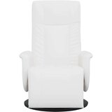  Naslanjač z naslonom za noge belo umetno usnje | Shoptok.si