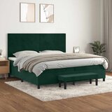  s oprugama i madracem tamnozeleni 200x200 cm baršunasti | shoptok.hr