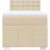 vidaXL Okvir kreveta s oprugama i madrac krem 80x200 cm od tkanine | shoptok.hr