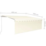 Tenda na ručno uvlačenje s roletom i LED svjetlima 4 x 3 m krem | shoptok.hr