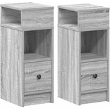  Noćni ormarići 2 kom s ladicama sivi Sonoma 25x31x66 cm | Shoptok.si