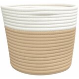  Košare za pohranu 2 kom bež-bijele Ø 24 x 18 cm pamučne | Eponuda.com