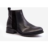 Boto Women's Ankle Boots Flat Heel With Sequins Black Messio | shoptok.hr