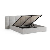 Micadoni Siva oblazinjena zakonska postelja s prostorom za shranjevanje z letvenim dnom 140x200 cm Eric – | Shoptok.si