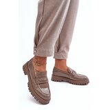 Boto Lacquered Loafers on Flat Heel Beige Jannah | shoptok.hr