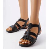 Gemre Black sporty sandals with rhinestones Rossignol | ePonuda.com