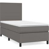 Maison Chic Box spring postelja - Vzmetna postelja z vzmetnico siv 90x190 cm umetno usnje SL7043, (21900033) Cene