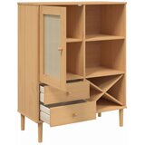  Visoka komoda SENJA smeđa izgled ratana 90x40x112 cm borovina | Eponuda.com