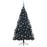 vidaXL Umjetna preddekorirana božićna jelka Črna 180 cm PVC | Shoptok.si
