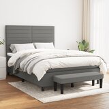 vidaXL Box spring posteljni z vzmetnico temno siv 140x190 cm blago Cene