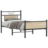 vidaXL Posteljni okvir brez vzmetnice hrast 80x200 cm inženirski les | Shoptok.si